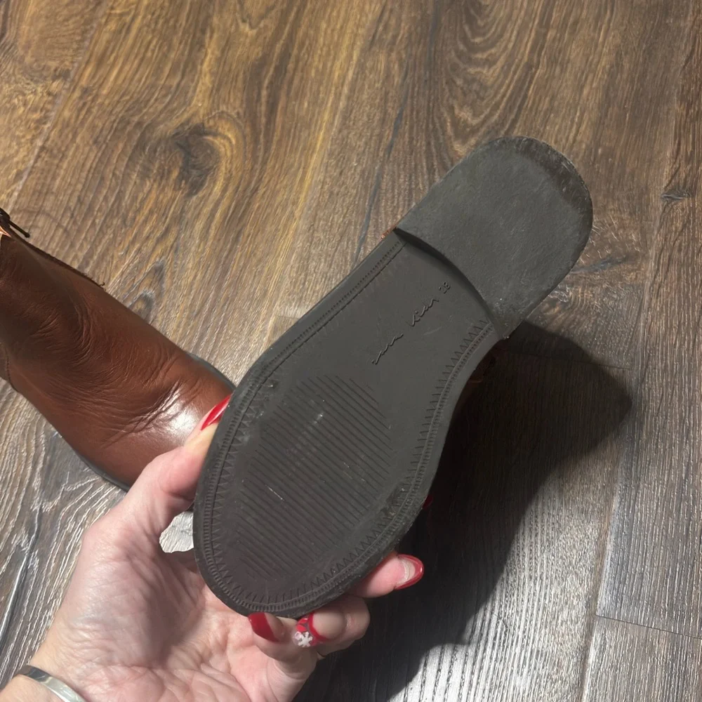 Zara girls Brown Leather Ankle Boots size 28/10